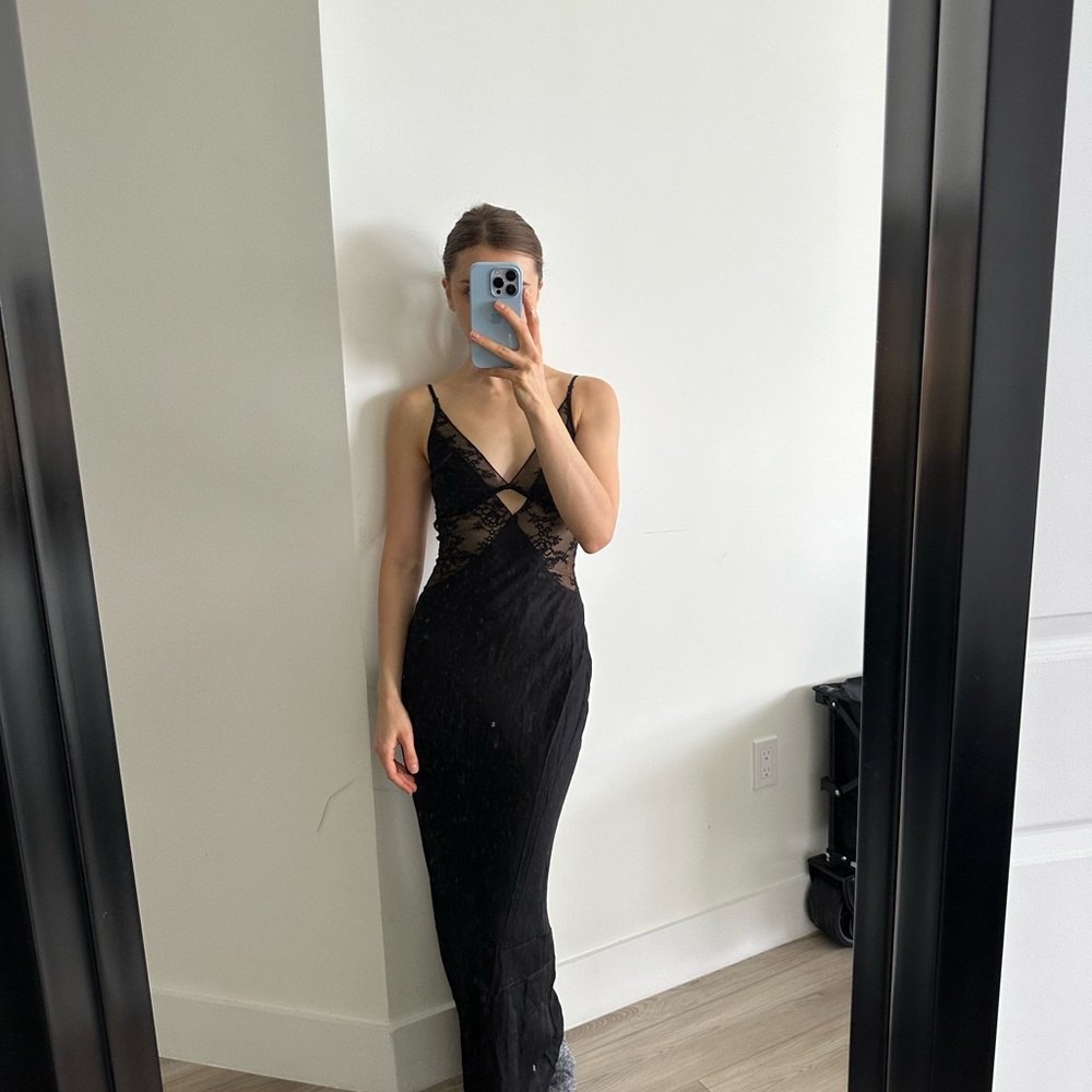 Nora Lace Maxi Dress in Black Bec + Bridge